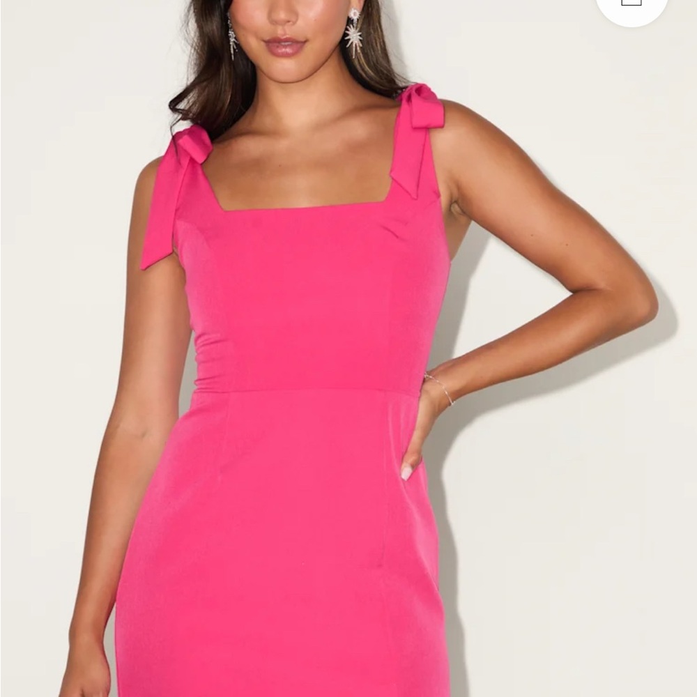 Lulus Your Sweetie Fuchsia Tie-Strap Mini Dress - NWT